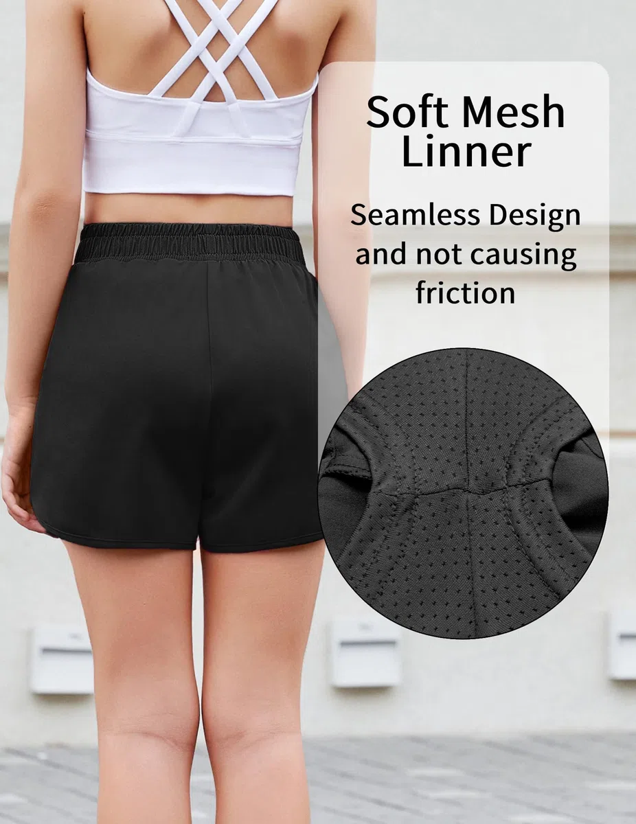 Arshiner Shorts Ragazze Pantaloncini Estivi Tinta Unita Pantaloni Allenamento Pantaloncini Attivi Bambini Vita Alta Shorts Ciclismo da Corsa Sportivi con Tasche con Cerniera 5-14 Anni