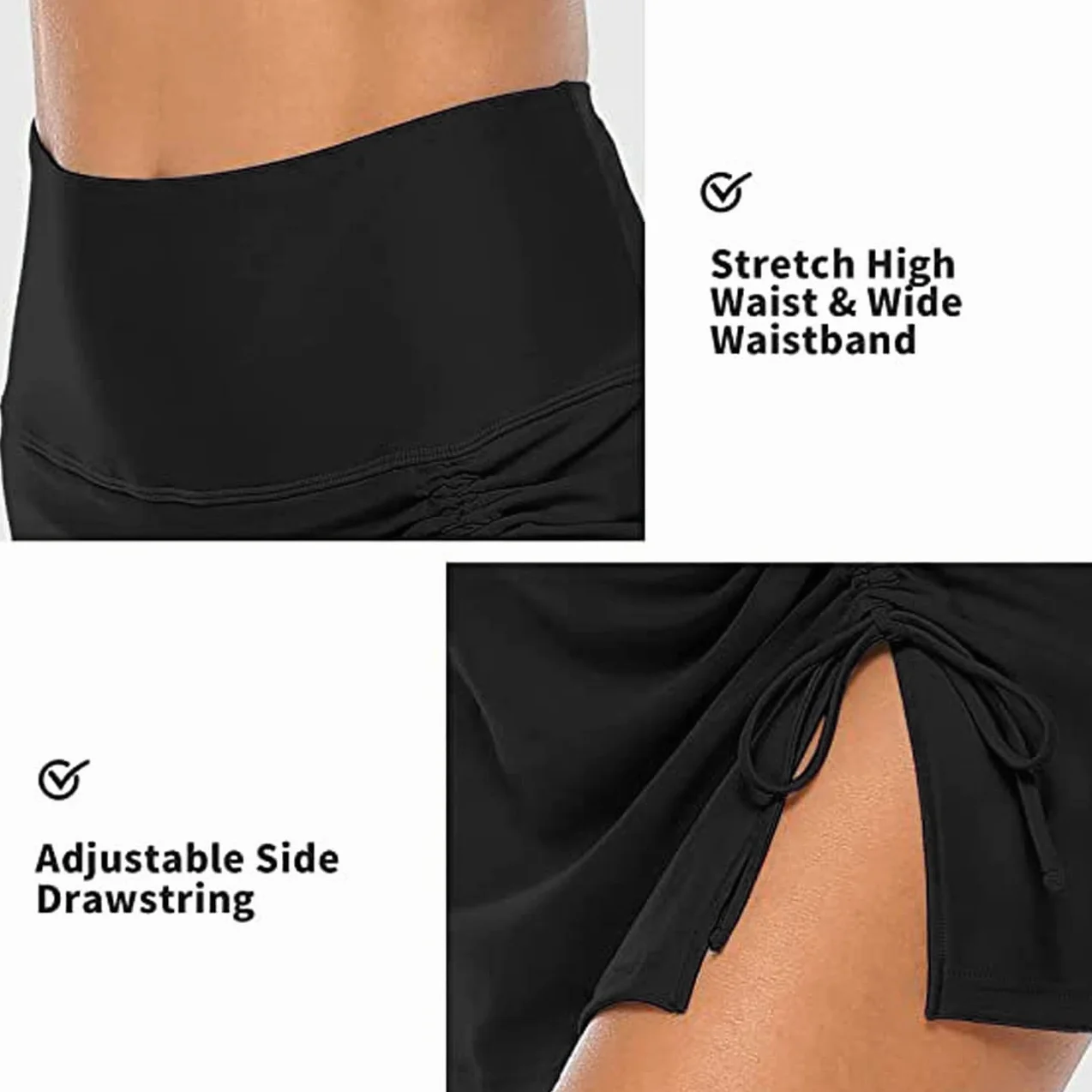 Pantaloncini da Nuoto Donna Drawstring Vita Alta Costumi da Bagno Asciugatura Rapida Spiaggia Costume da Bagno Elastico Sportivi per Lo Yoga Jogging Piscina