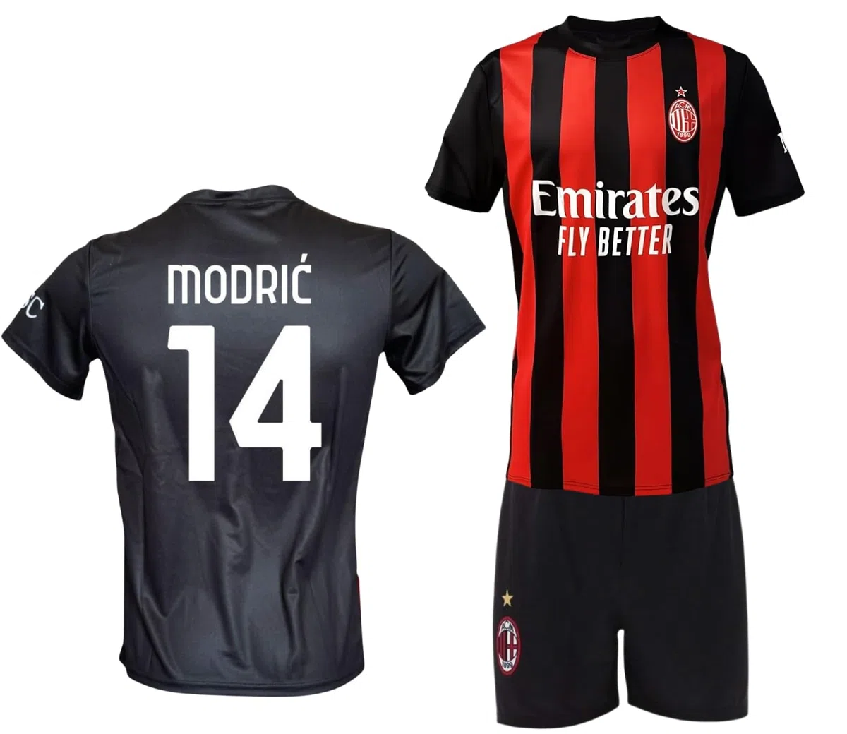 Completo Milan Luka Modric 14 Replica Ufficiale Autorizzata 2025-2026 Bambino (Taglie-Anni 4 6 8 10 12) Adulto (S M L XL)