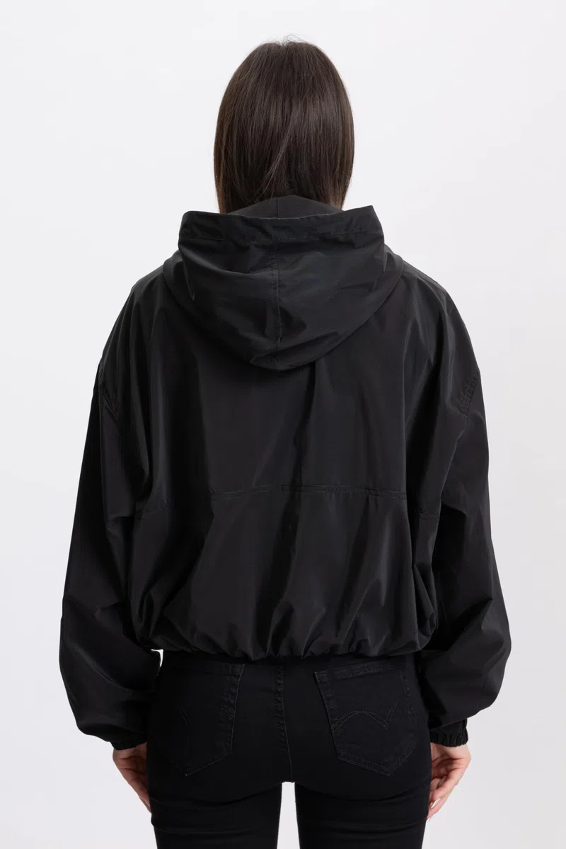 Giacca Donna Primaverile Bomber Impermeabile e Antivento, Giubbotto Corto con Cappuccio, Windbreaker Moda Casual