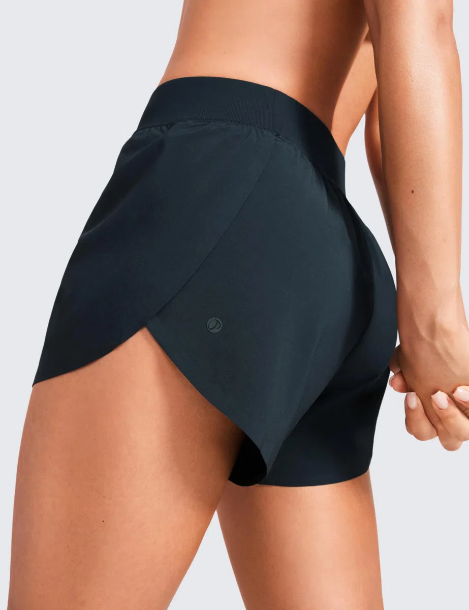 CRZ YOGA Pantaloncini da Corsa a Vita Alta con Spacco Alto, Asciugatura Rapida