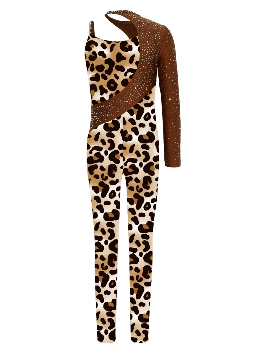 Tuta Intera da Ginnastica Artistica Bambina Body Danza Classica Moterna Monospalla Leotards Body da Pattinaggio Artistico Bodysuit Tutina Elegante