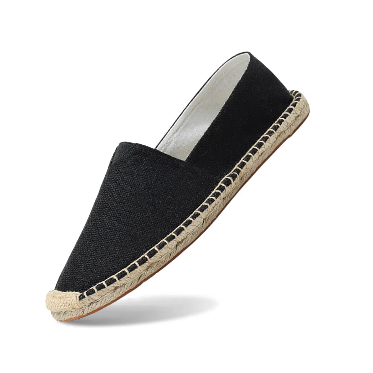 Generico Espadrillas Uomo Nero Misura 39 in Canvas Basse Espadrilles Mens Traspiranti Tinta Unita Suola Antiscivolo Scarpe Uomo Estive Classiche Slip On