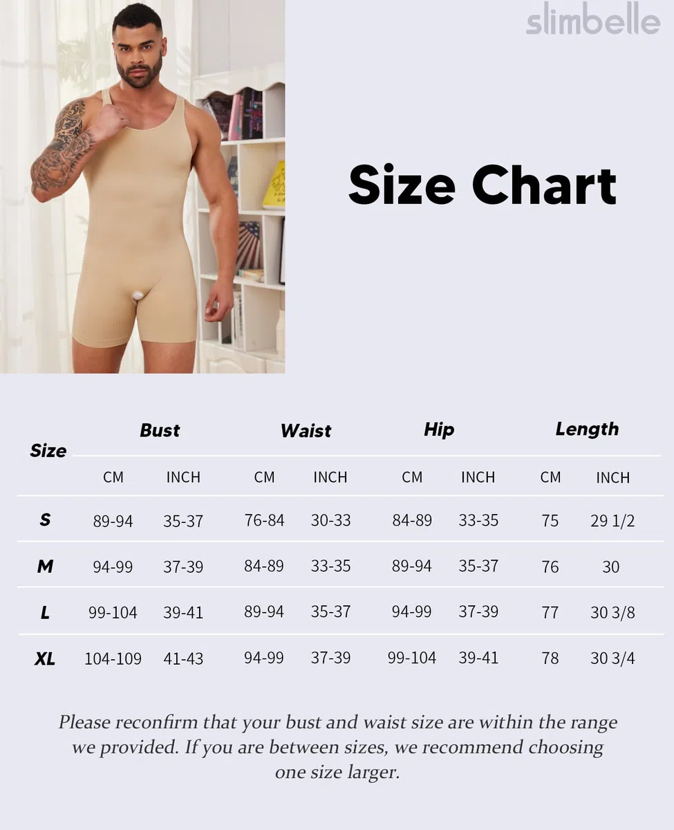 SLIMBELLE Intimo da Uomo Body Senza Maniche per Il Corpo Dimagrante a Compressione per Il Slim Fit Controllo della Pancia