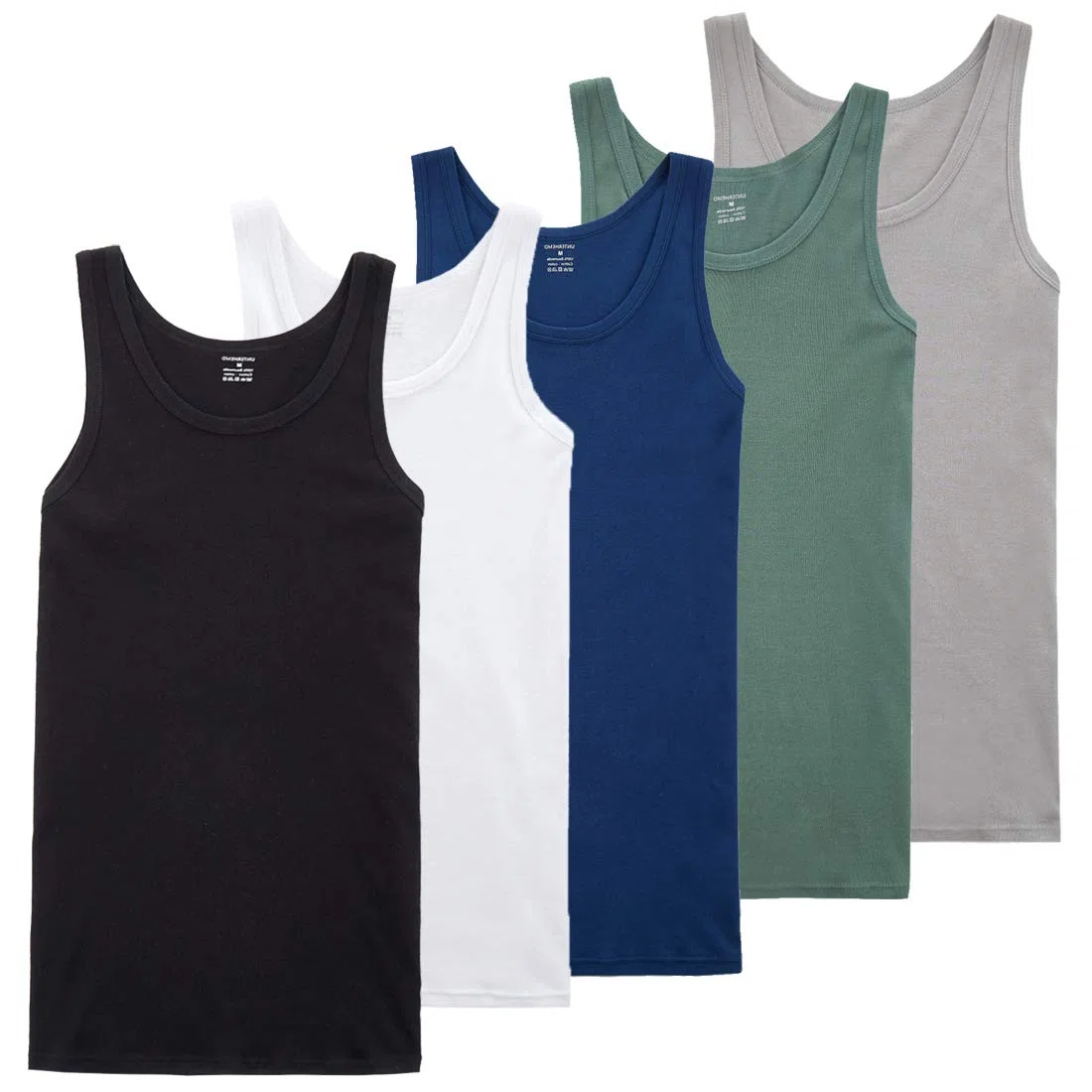 Canottiera Uomo Pacco da 5 100% Cotone Canottiera Colori Multipli e Taglie