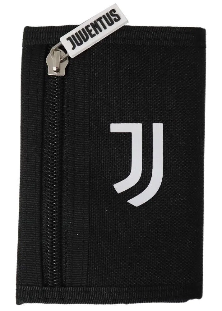 JUVENTUS Portafoglio Juve Ufficiale a Strappo Unisex | BORSELLINO BIANCONERI con Gancio Portachiavi per Tifoso PTFJUT07