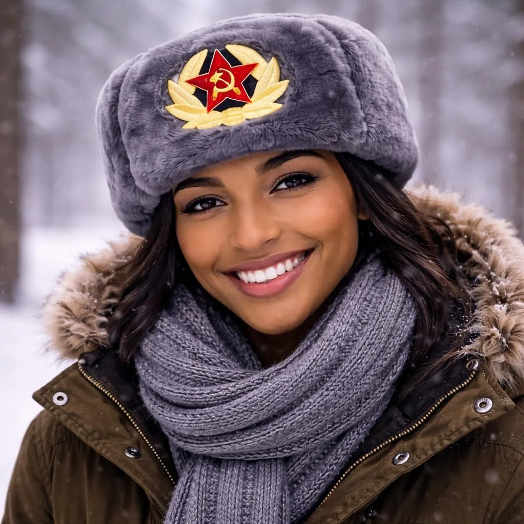 Cappello da cacciatore russo da uomo invernale caldo cappello con distintivo sovietico unisex in pelliccia sintetica Ushanka cappello invernale stile sovietico unisex