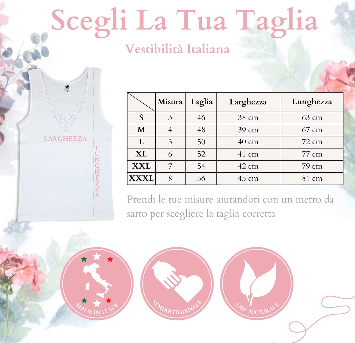 VP PINUCCIO VENEGONI Set 3 Canottiere Donna Spalla Larga in 100% Cotone Pettinato | Intimo Termico Made in Italy, Dettaglio Pizzo