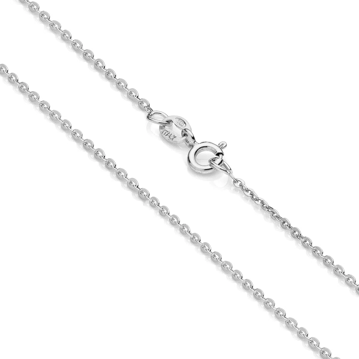 Aka Gioielli® - Catenina Forzatina Rolò Laminata 1.5 mm Argento Sterling 925 Rodiato - Collana Fine Donna Argento 925 Lunghezze: 35 40 45 50 55 60 65 70 80 cm