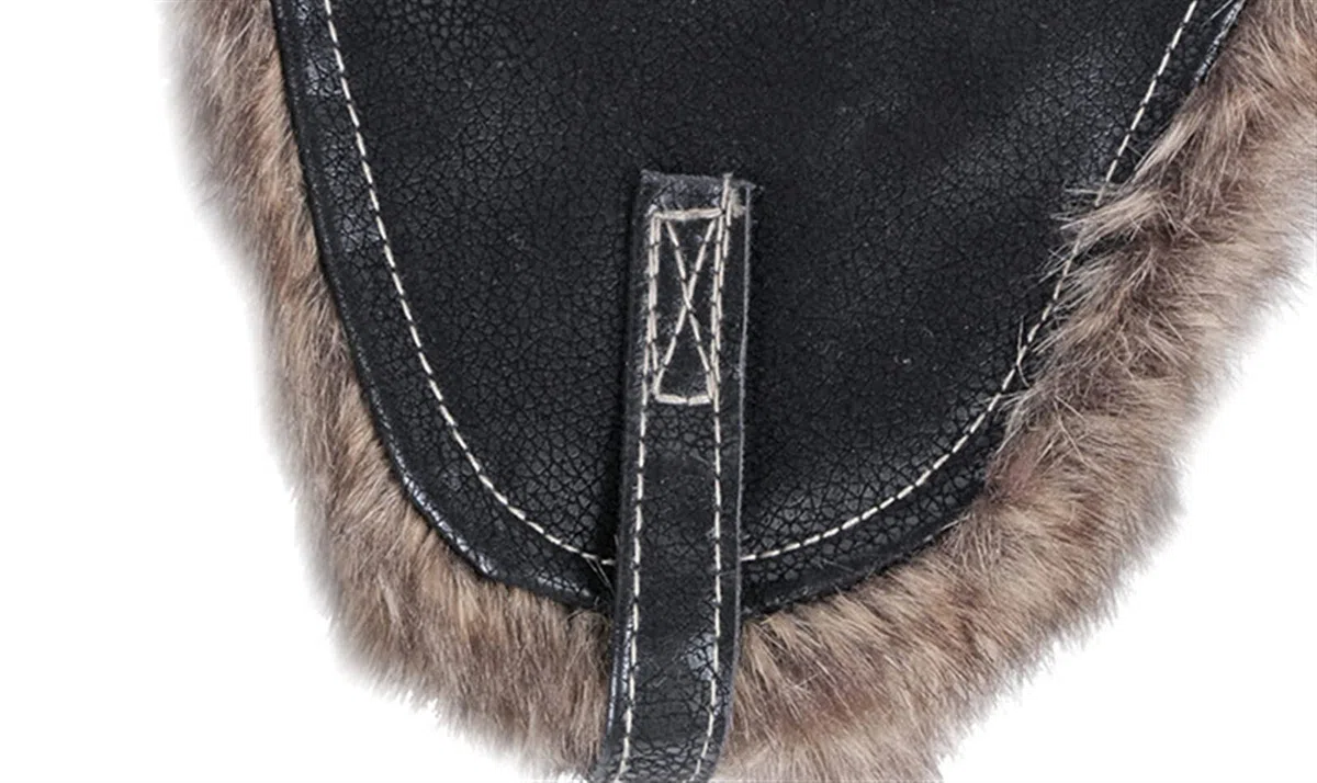 GIBZ Cappello Aviatore in Pelliccia Uomo Donna con Earflap Caldo Berretto Russo in Pelle Antivento per Inverno