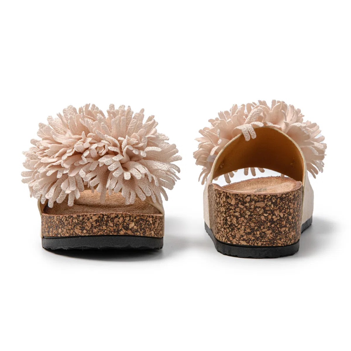 JOMIX Ciabatte Donna Estive con Fiore 3D Sandali Zeppa Comodi con Suola Sughero da Spiaggia Vacanza e Casa Leggeri e Alla Moda