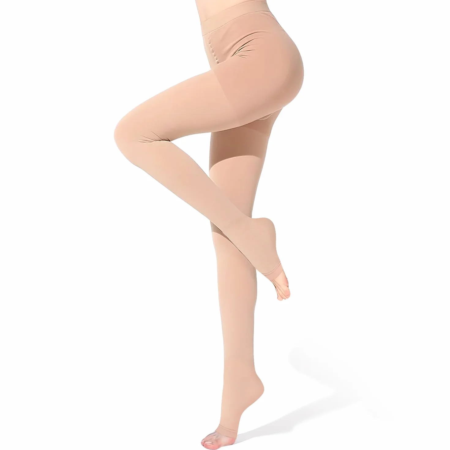 Medical Collant a compressione a punta aperta donne uomo, 20-30 mmHg Calze di compressione graduata di sostegno, collant di sostegno per vene varicose Edema