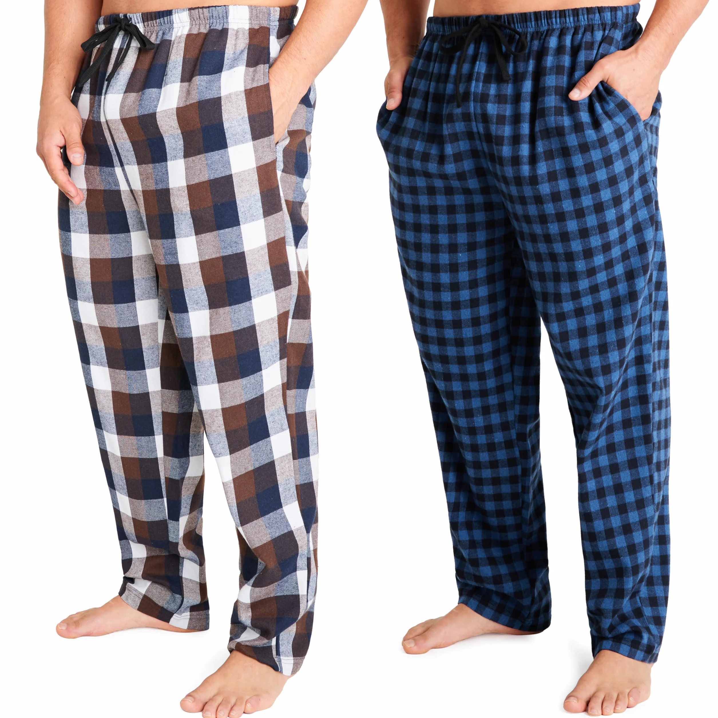 Get Trend Pantaloni Pigiama Uomo e Adolescenti M-3XL, Pacco da 2 Caldo e Traspirante Pantalone con Tasche Regali per Lui