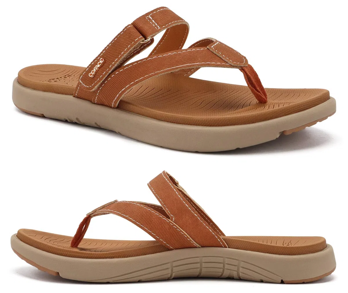 COFACE Infradito Donna Moda Ortopediche Estive Comode Pelle Cuoio Supporto Arco Plantare Flip Flop Doccia Spiaggia Piscina Aperte Leggere Eleganti Ciabatte Antiscivolo Gomma Suole