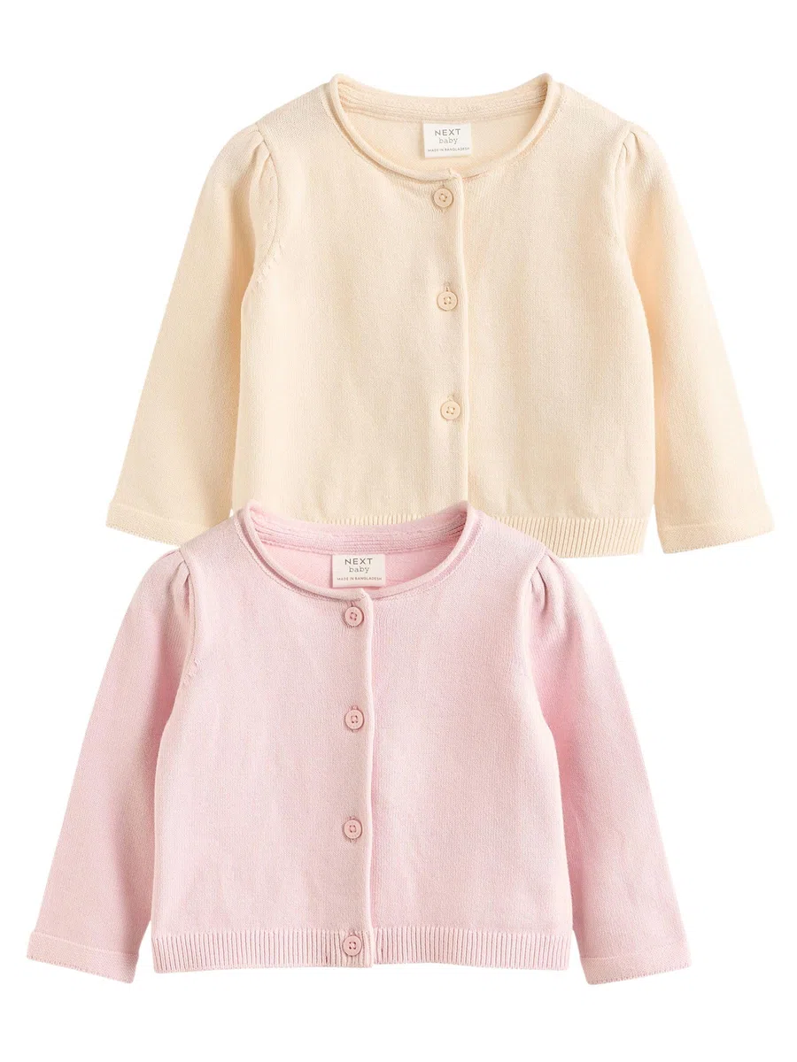 NEXT Bambina Confezione da 2 Cardigan in 100% Cotone