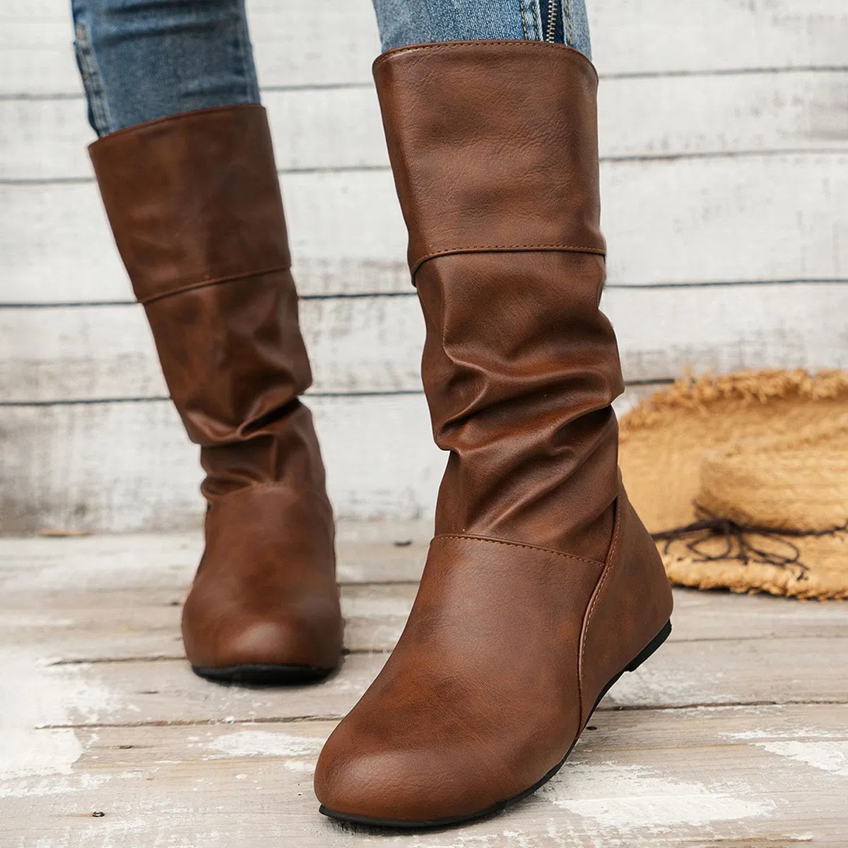 Stivali Texani Donna Smooth Leather, Stivali Donna Stivaletti Donna Stivaletti Donna Tacco Alto Donna Caldi Foderati Stivaletti da Escursionismo Stivali Donna Estivi