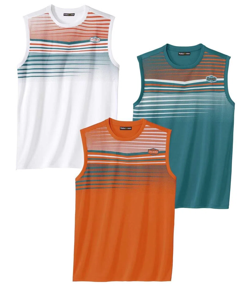 ATLAS FOR MEN - Set di 3 Canottiere da Uomo - Disponibili nelle Taglie Grandi da M a 5XL