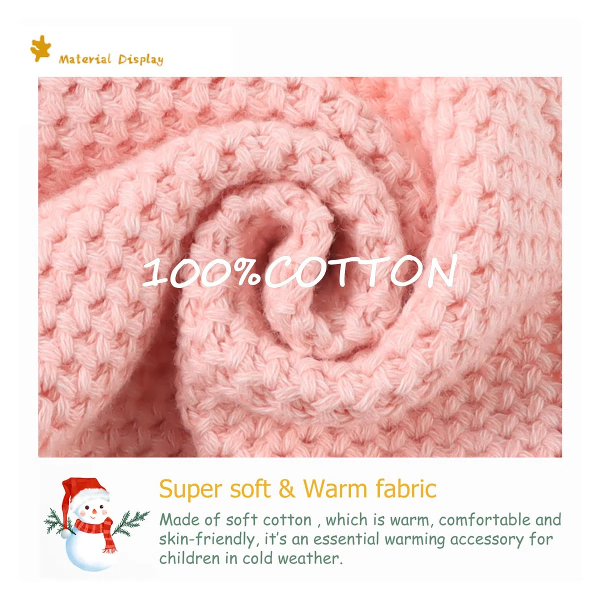Pesaat Bambini Inverno Maglia Sciarpa Solido Caldo Collo Scaldacollo Bambino Morbido Lungo Sciarpe per Ragazzi Ragazze Collo Collo Ordito Autunno