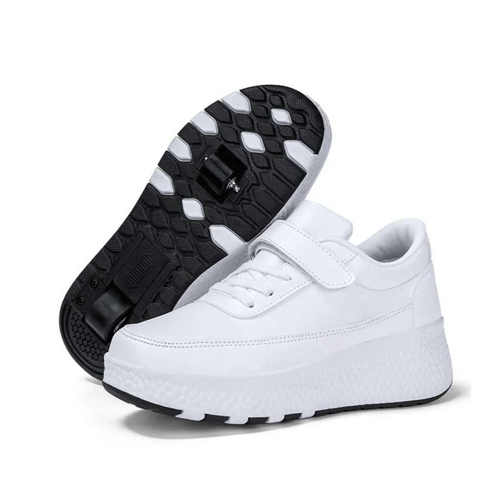 ENEN Scarpe con Rotelle Bambina, Sportive Scarpe da Skateboard, Doppia Ruote Skateboard Sneakers Outdoor Multisport Scarpe da Ginnastica da Pattini per Ragazze e Ragazzi
