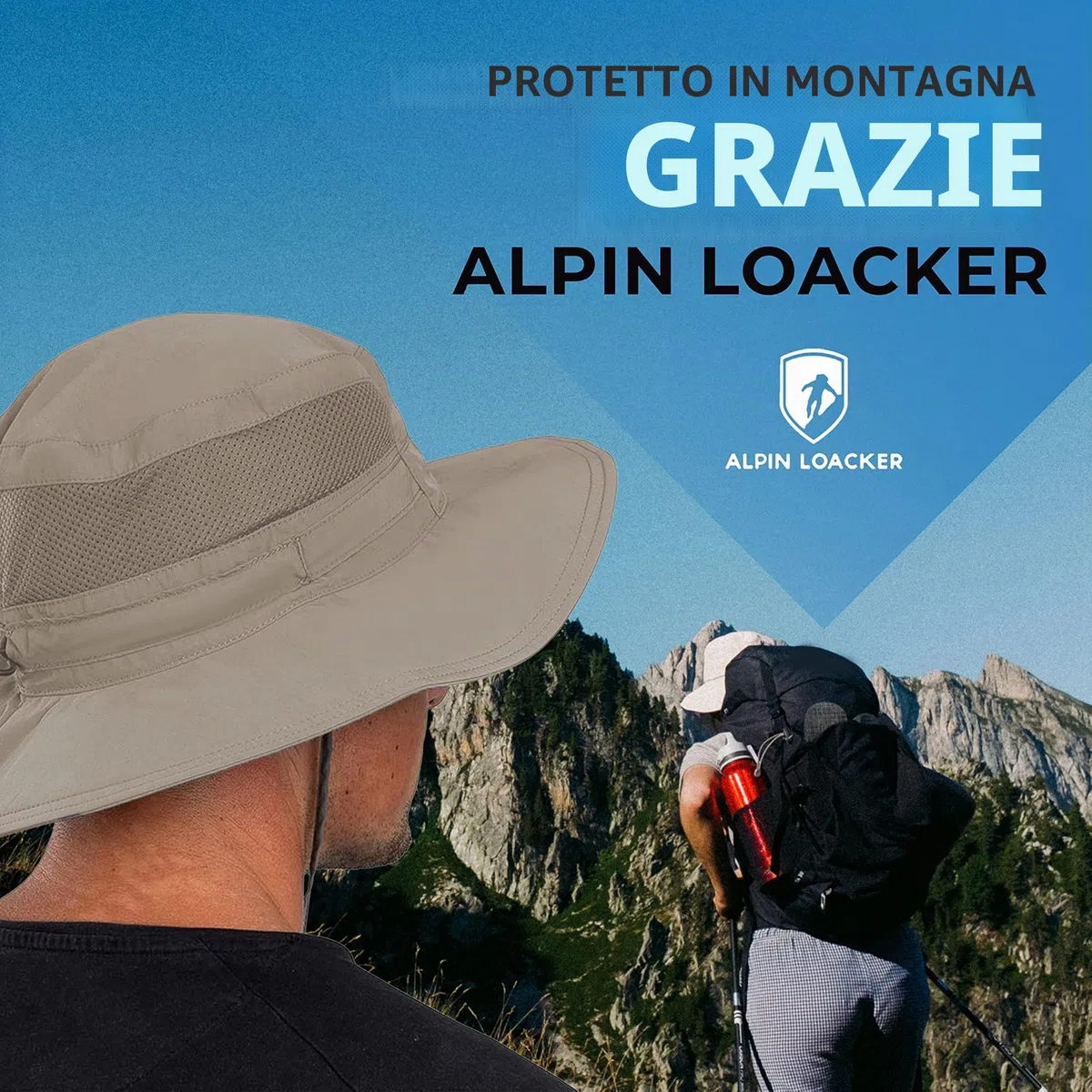 ALPIN LOACKER Cappello da Sole per Esterni con Protezione UV, di Alta qualità, per Trekking, Montagna e attività all'Aperto, in Materiali Riciclati, per Uomo e Donna