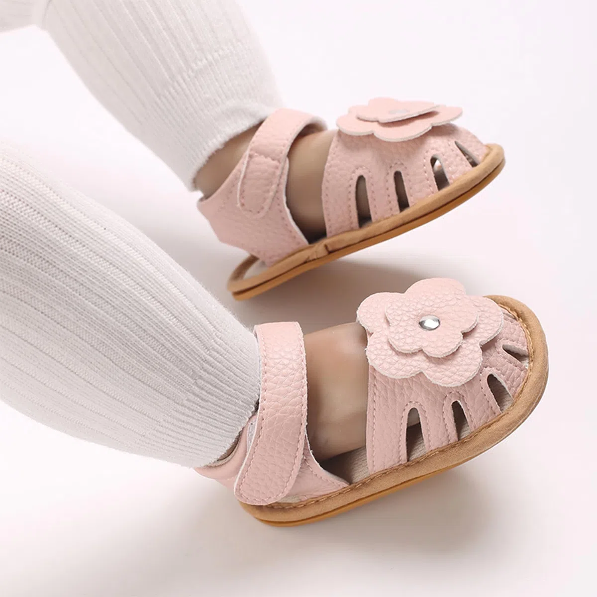 MASOCIO Sandali Neonata Estivi Punta Aperta Scarpe Bimba con Fiocco Gomma Antiscivolo