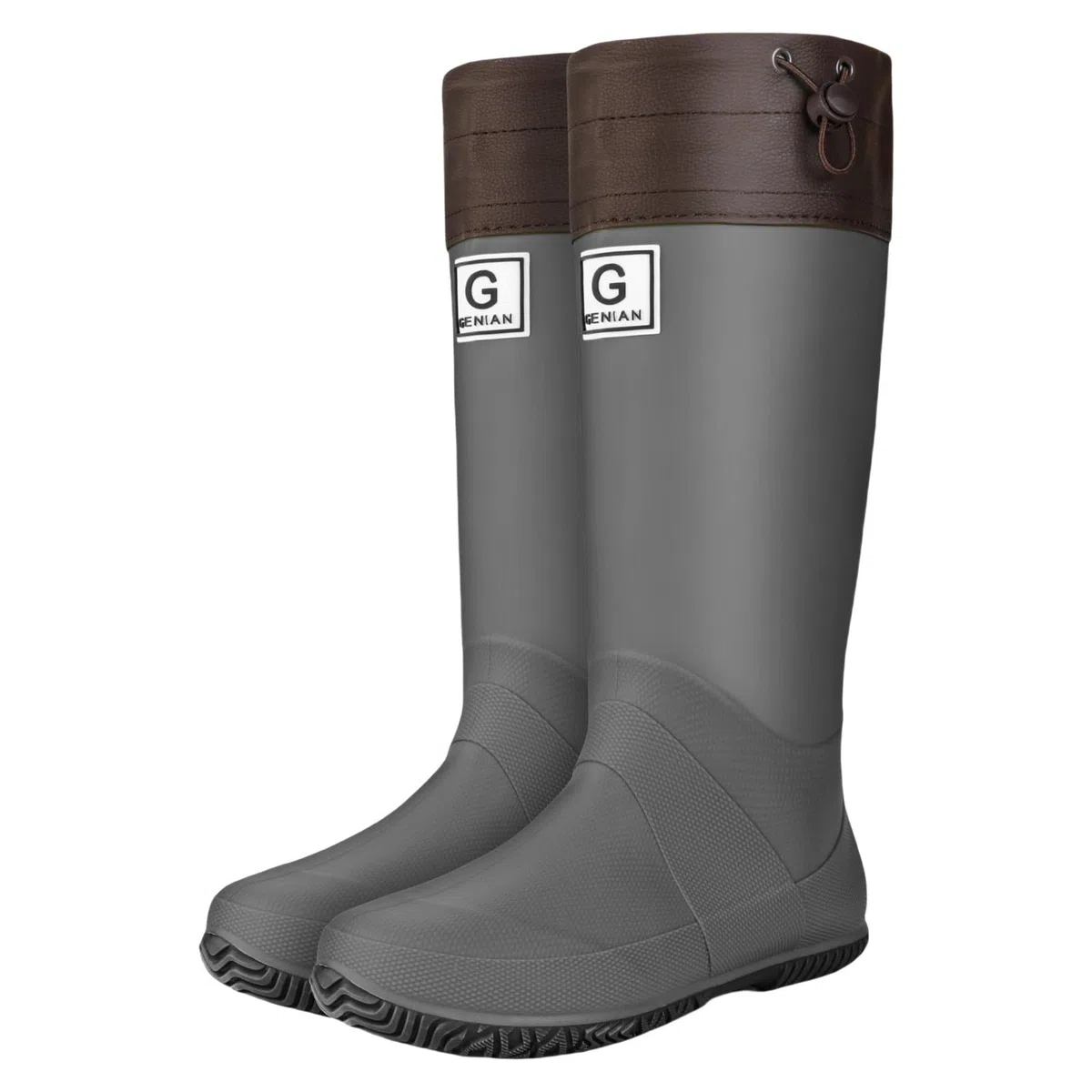 Stivali di gomma da donna alti pieghevoli, impermeabili, per pioggia, attività all'aperto, escursionismo, passeggiate con cani, scarpe da giardino, scarpe da pioggia, scarpe da acqua, Chelsea