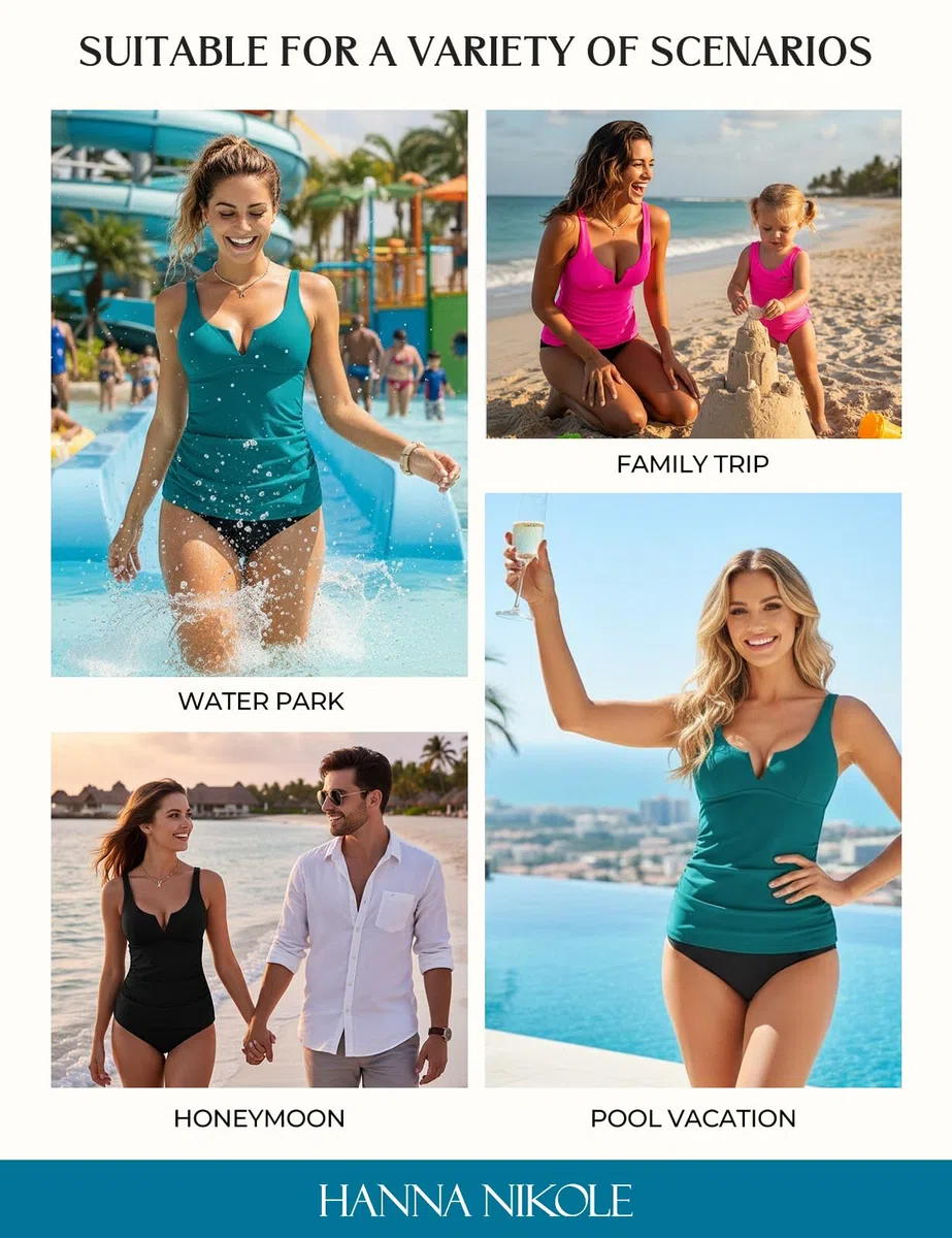 Hanna Nikole Tankini Top da donna, costume da bagno con ferretto