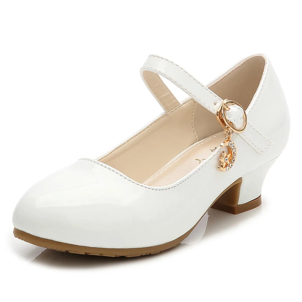 New front Scarpe Eleganti per Ragazze Scarpe col Tacco per Bambine Pelle Verniciata Suola Antiscivolo Feste di Compleanno Feste a Tema Abito da Principessa Estate