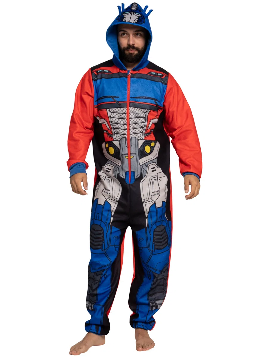 Transformers Pigiama Intero Uomo | Optimus Prime Pigiama in Pile Uomo | Pigiamone Interi Adulto