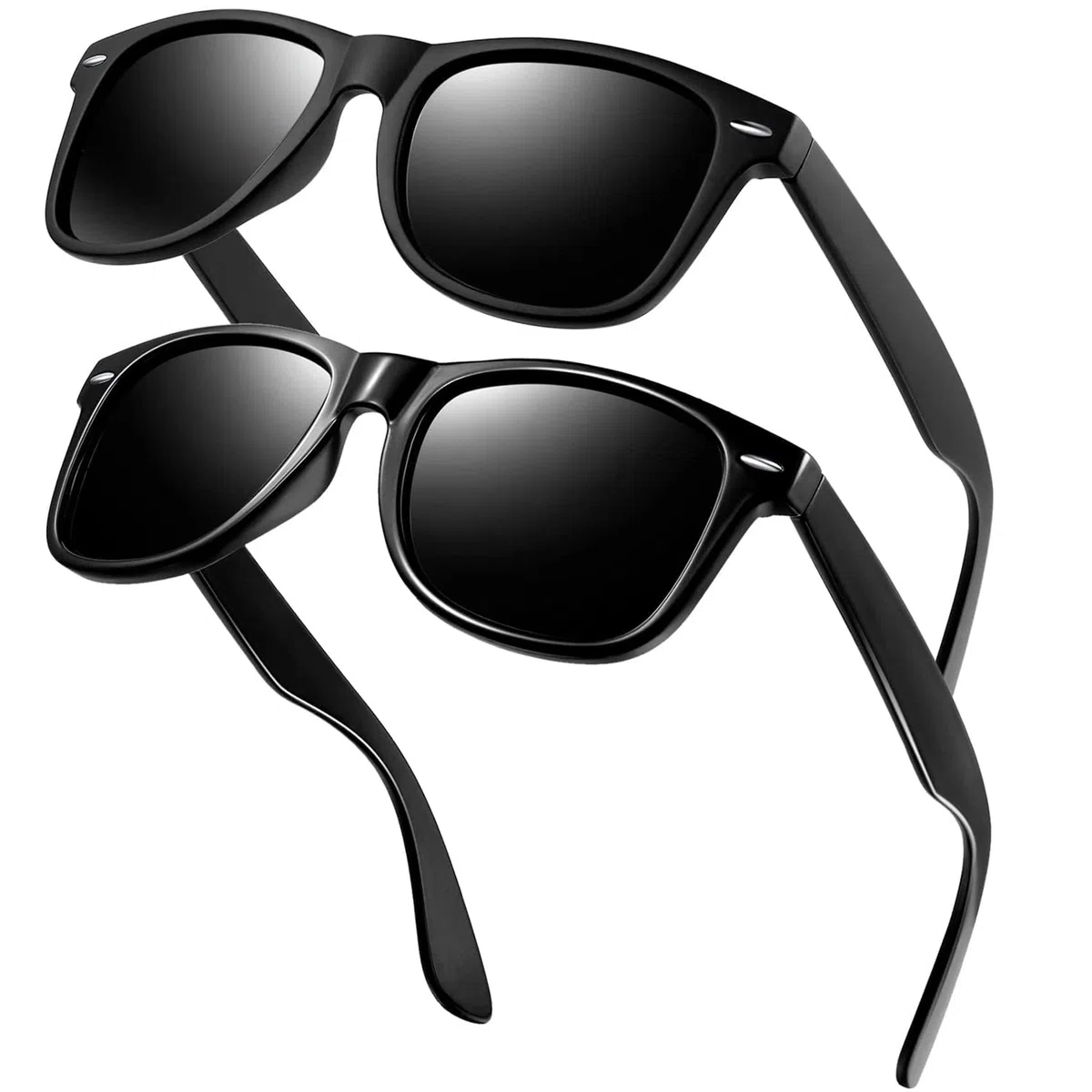 KANASTAL 2 Paia Occhiali da Sole Polarizzati Uomo Donna Due 2 Pezzi UV400 Quadrati Classici Retrò Vintage Poarized Sunglasses per Spiaggia Viaggio Guida Pesca
