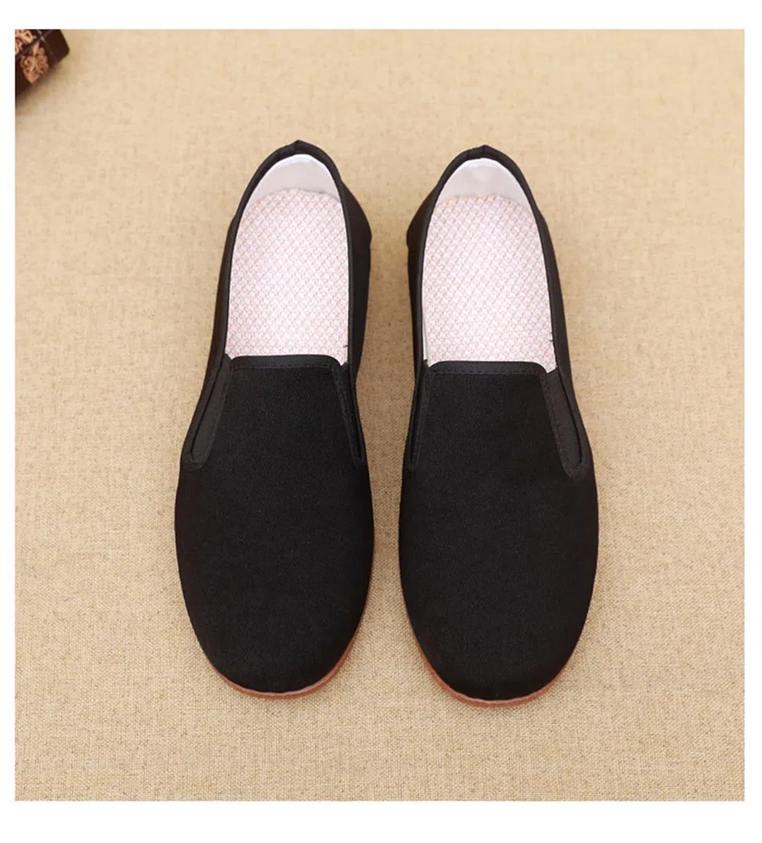 Scarpe Casual in Tessuto Nero Old Beijing, Scarpe Tradizionali Cinesi for Arti Marziali, Scarpe da Uomo Kung Fu Wing Chun