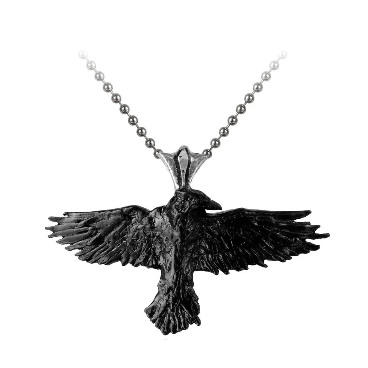 Alchemy Gothic Black Raven Unisex Collana nero