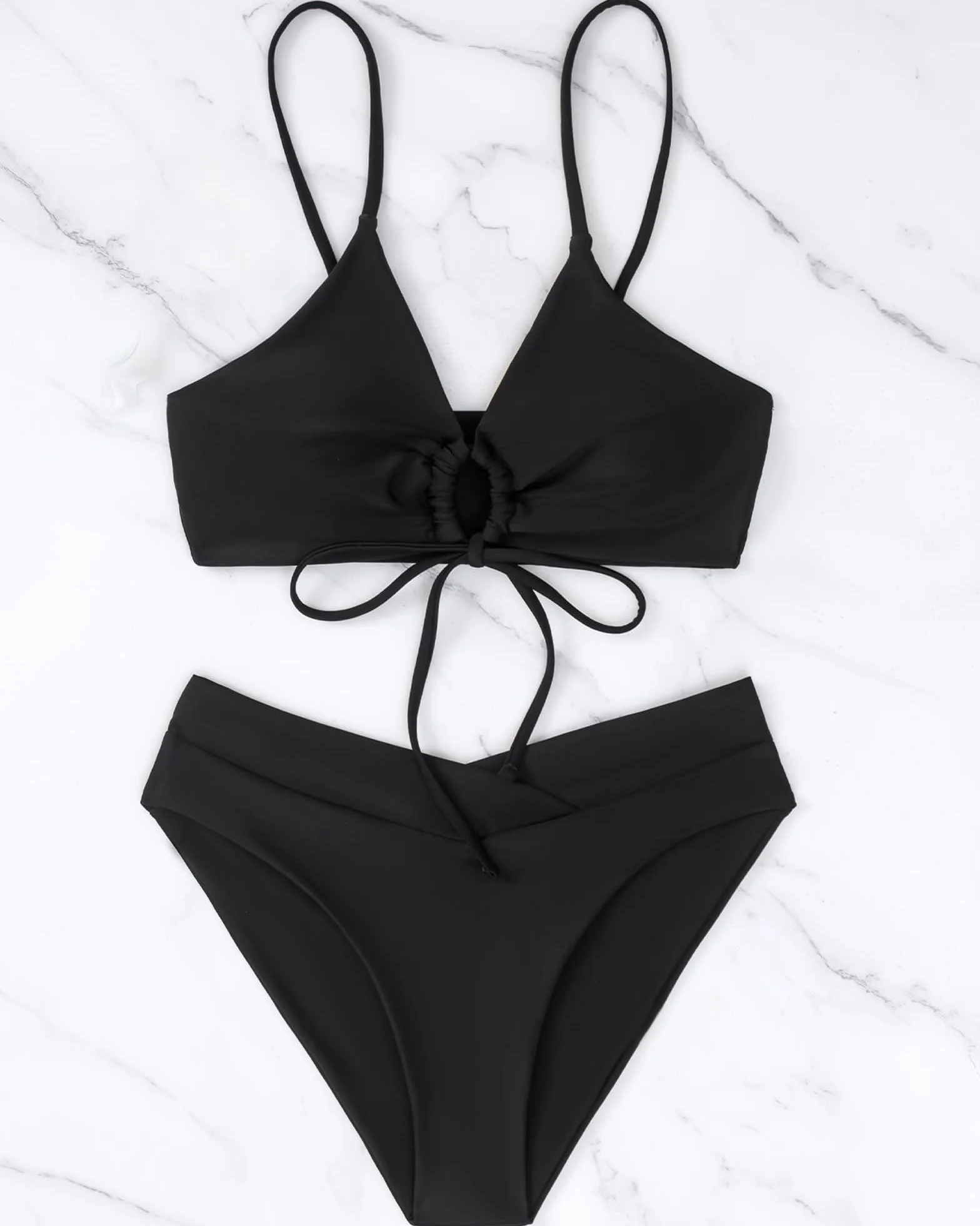 Costume Donna Due Pezzi Bikini Costumi da Bagno Sexy Push up Vita Alta Modellante Costume da Spiaggia Senza Ferretti Eleganti Estivi Mare Bikini Set con Imbottitura per Il Seno