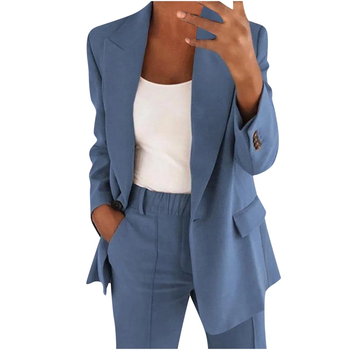 Completo Tailleur da Donna, 2 Pezzi, Slim Fit, Giacca a Bottone Unico, con Gonna O Pantalone, da Ufficio Completo da Donna con Giacca e Cardigan con Risvolto e Bottoni alla Moda