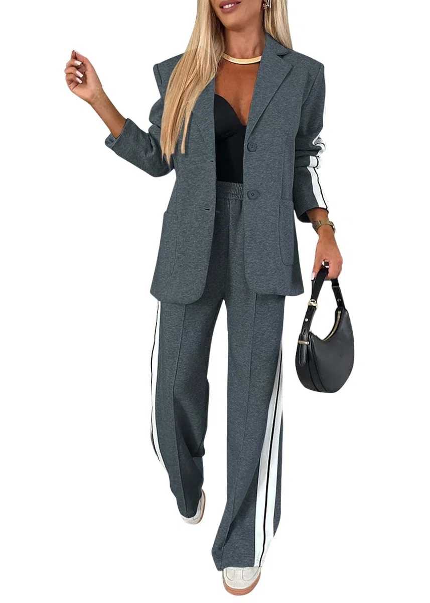 shownicer Completo Donna Tailleur Pantalone Curvy Completo Pantaloni e Giacca Tuta Due Pezzi Ufficio e Lavoro Blazer Tuta Slim Fit Completo Tailleur da Cerimonia