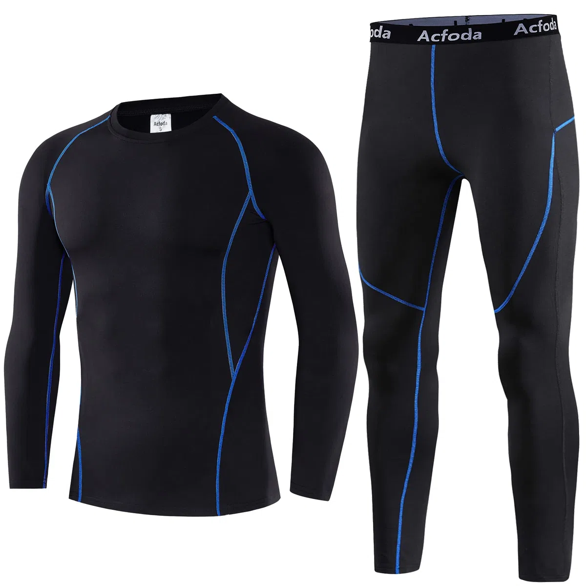 Acfoda Invernale Biancheria Intima Termica Uomo Traspirante Termiche Intimo Set Sci Funzionale per attività all'Aperto S-2XL