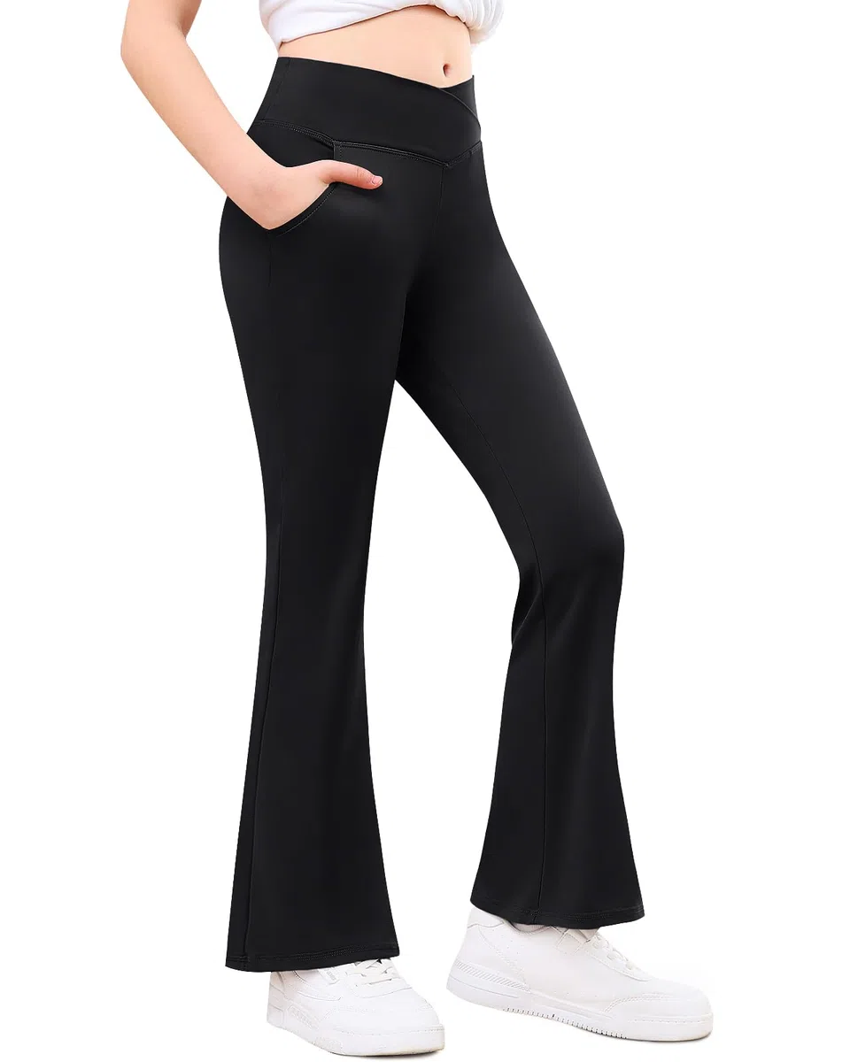 Adorel Flared Leggings Pantaloni Larghi Bootcut Ginnastica Bambina