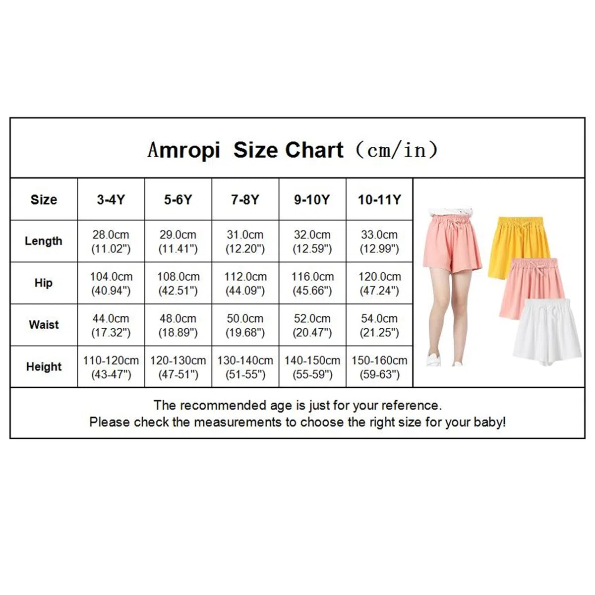 amropi Pantaloncini da Ginnastica per Ragazze Pacco de 3 Shorts Sportivi Estivi in Cotone per 3-11 Anni