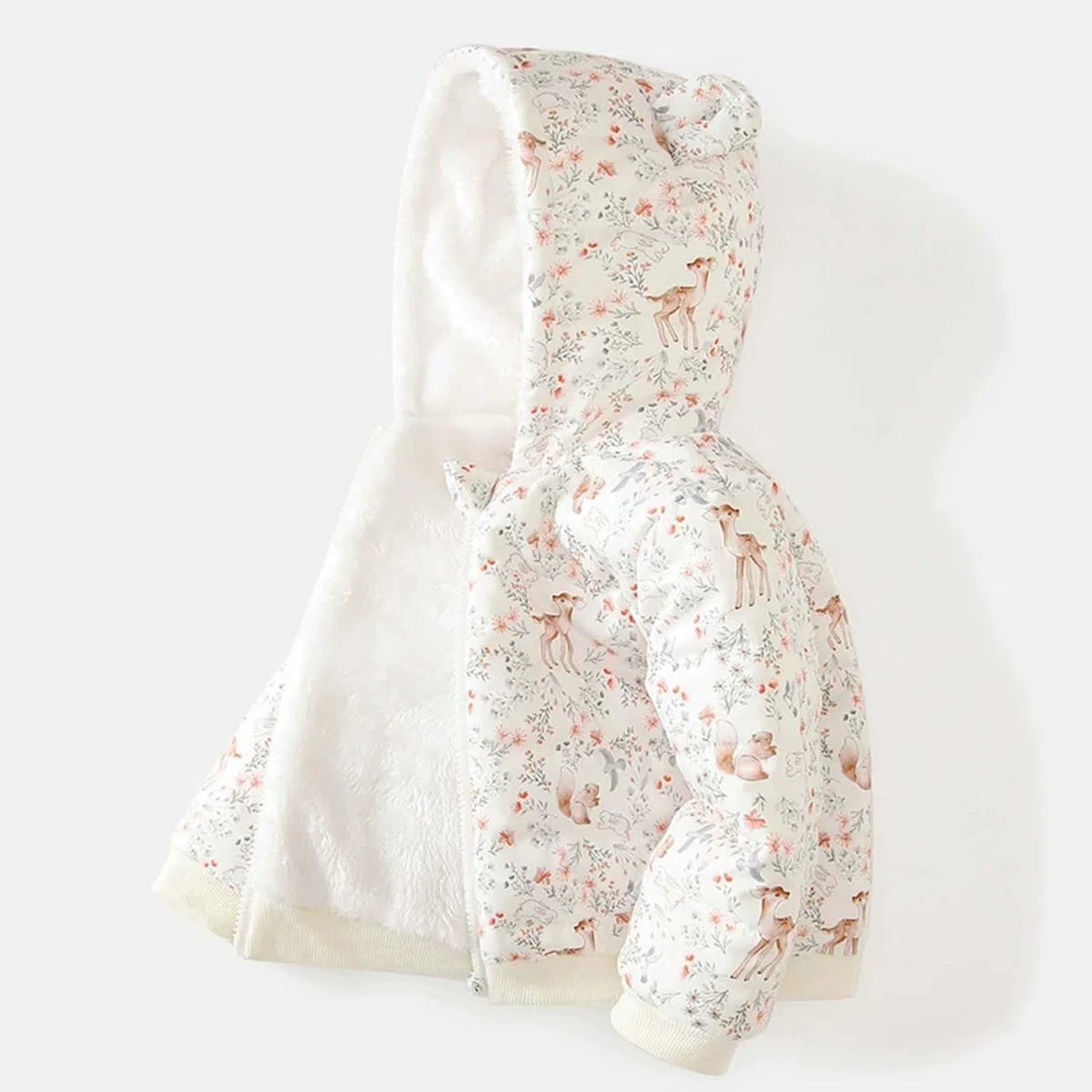 Generisch 2026 Piumino da ragazza Inverno Caldo Cappotto Floreale Per I Neonati Bambini Capispalla Morbido Leggero Isolato Antivento, bianco, 18-24 Mesi