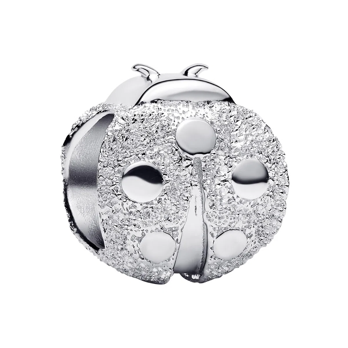 PANDORA Moments 794527C00 - Ciondolo a forma di coccinella testurizzata in argento Sterling, compatibile con Moments