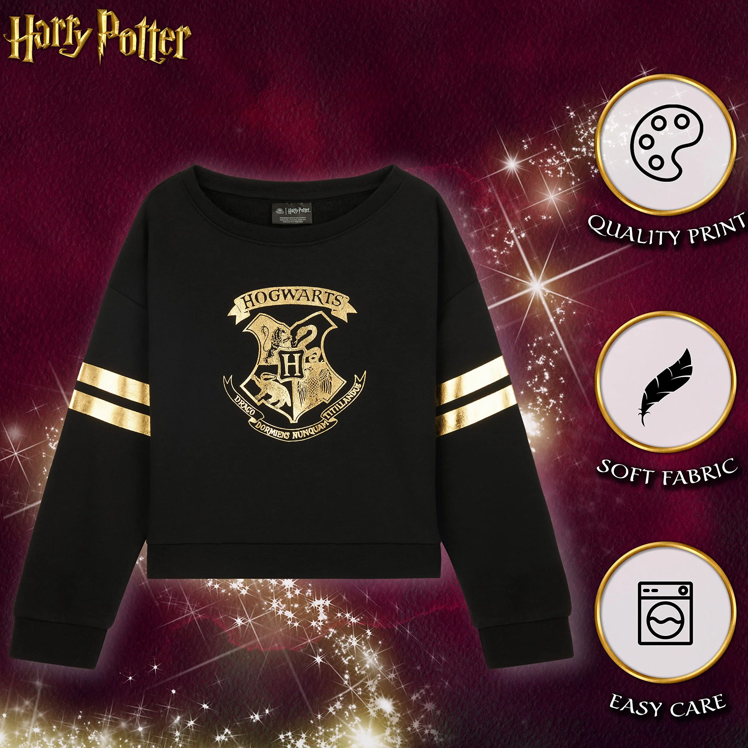 Harry Potter Felpa Bambina, Morbido e Accogliente Hogwarts Girocollo Felpe