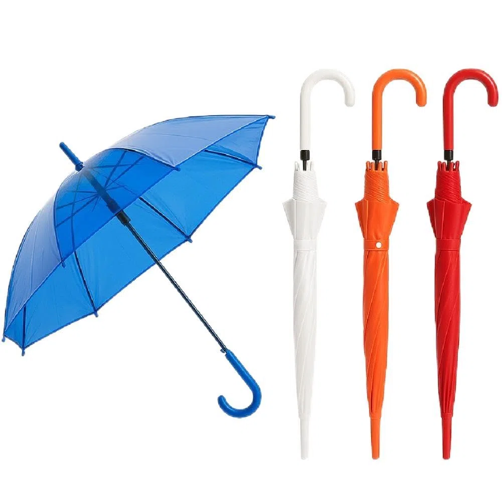 DANYX Set 4 Ombrelli Trasparenti Automatici PVC Antivento Manico Curvo 8 Stecche Vari Colori Uomo Donna