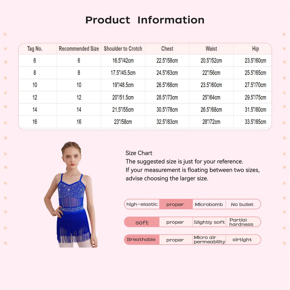 Kaerm Body Ginnastica Ritmica Bambina Abito da Ballo Latino Americano con Frange e Nappe Vestito da Danza Classica Moderna Costume Danza Samba Rumba Salsa Dancewear