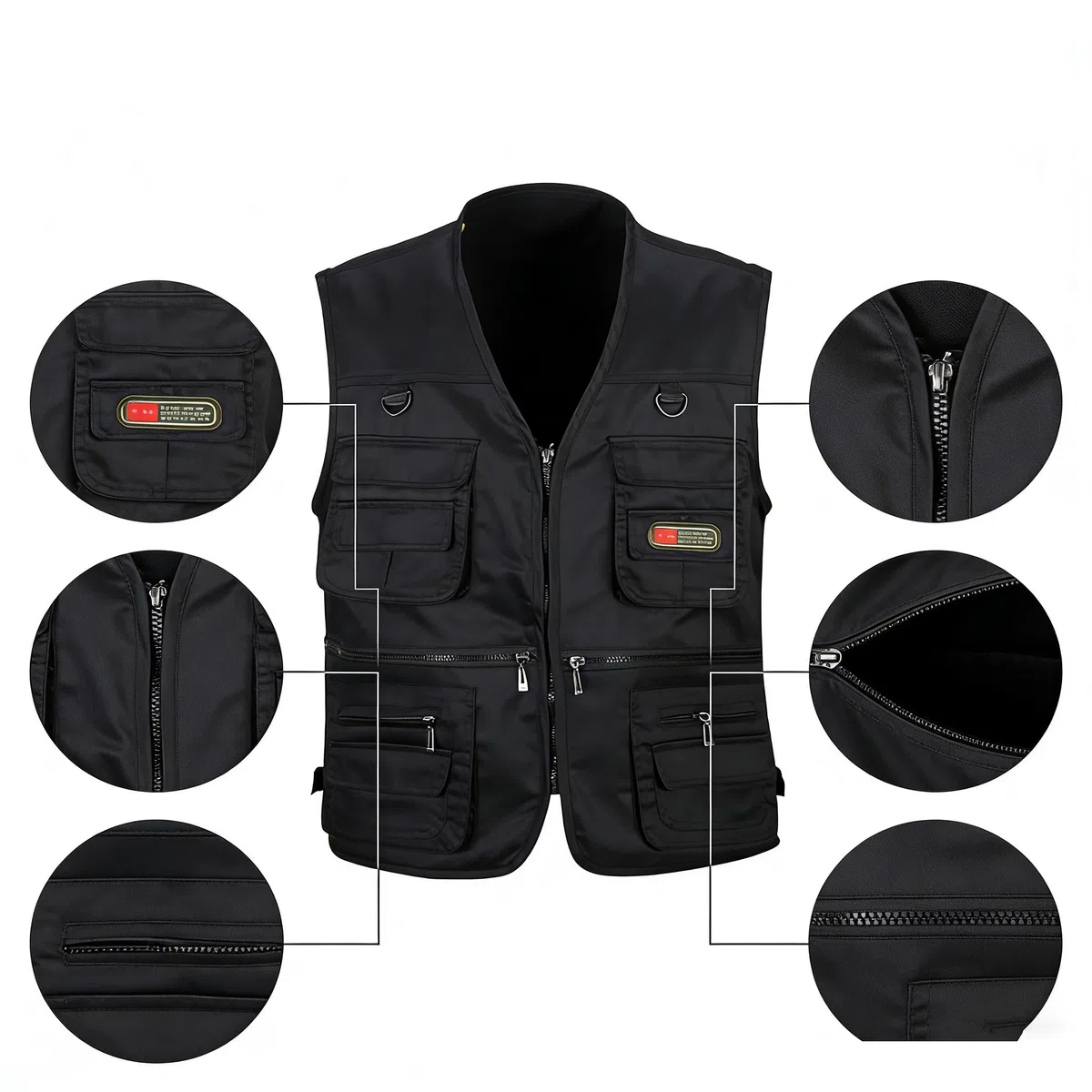 Uomo All'Aperto Viaggio Tasche Gilet Sport, Maschio Gilets Multitasche Senza Maniche Giubbino da Lavoro per Reporter Caccia Fotografi Outdoor Vest, Multitasche Gilet Uomo Outdoor