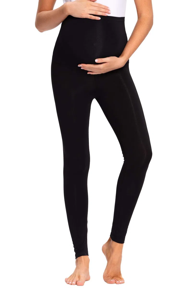 Leggings Premaman, Estivi Lunghi Pantacollant Gravidanza Basic Pantaloni Morbido Cotone Elasticizzato Collant Pesanti Casual Leggings Pantaloni Premaman Donna Sottile