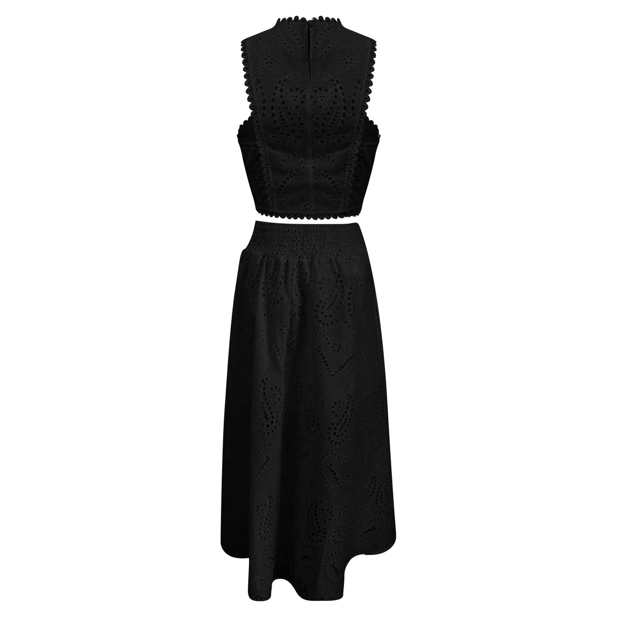 Set di 2 pezzi da donna con lacci senza maniche canotta e gonna elastica in vita swing set loungewear elegante tagliato due pezzi abito lungo streetwear abiti estivi da spiaggia con tasca tessuto cavo