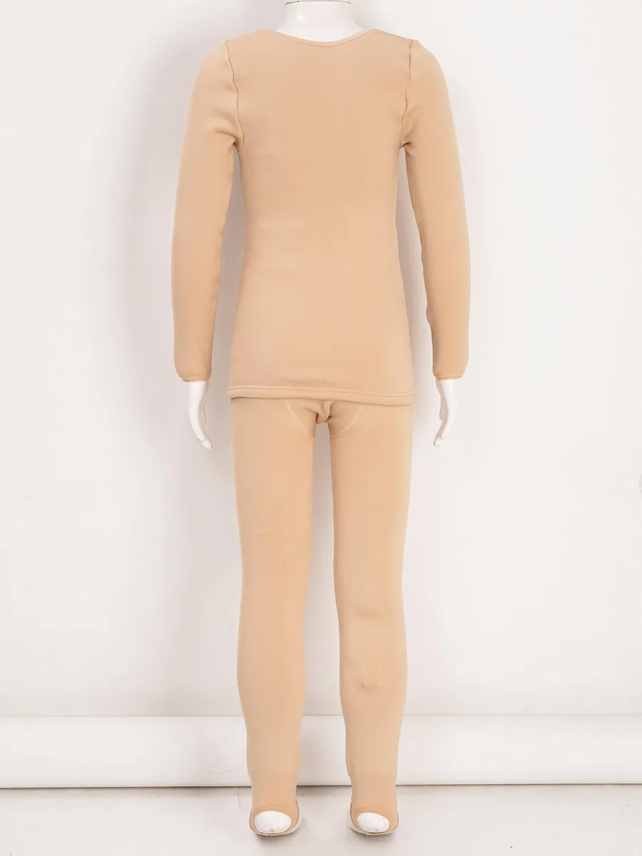 Bambino Ragazza Biancheria intima Termica Pile Set Top e Pantaloni Caldi Inverno 1-14 Anni