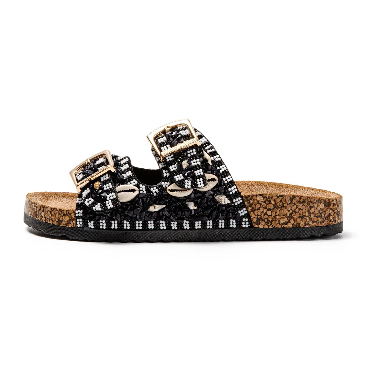 JOMIX Ciabatte Donna Estive Sandali Bassi Comodi Due Fibbie Decorato con Corallo