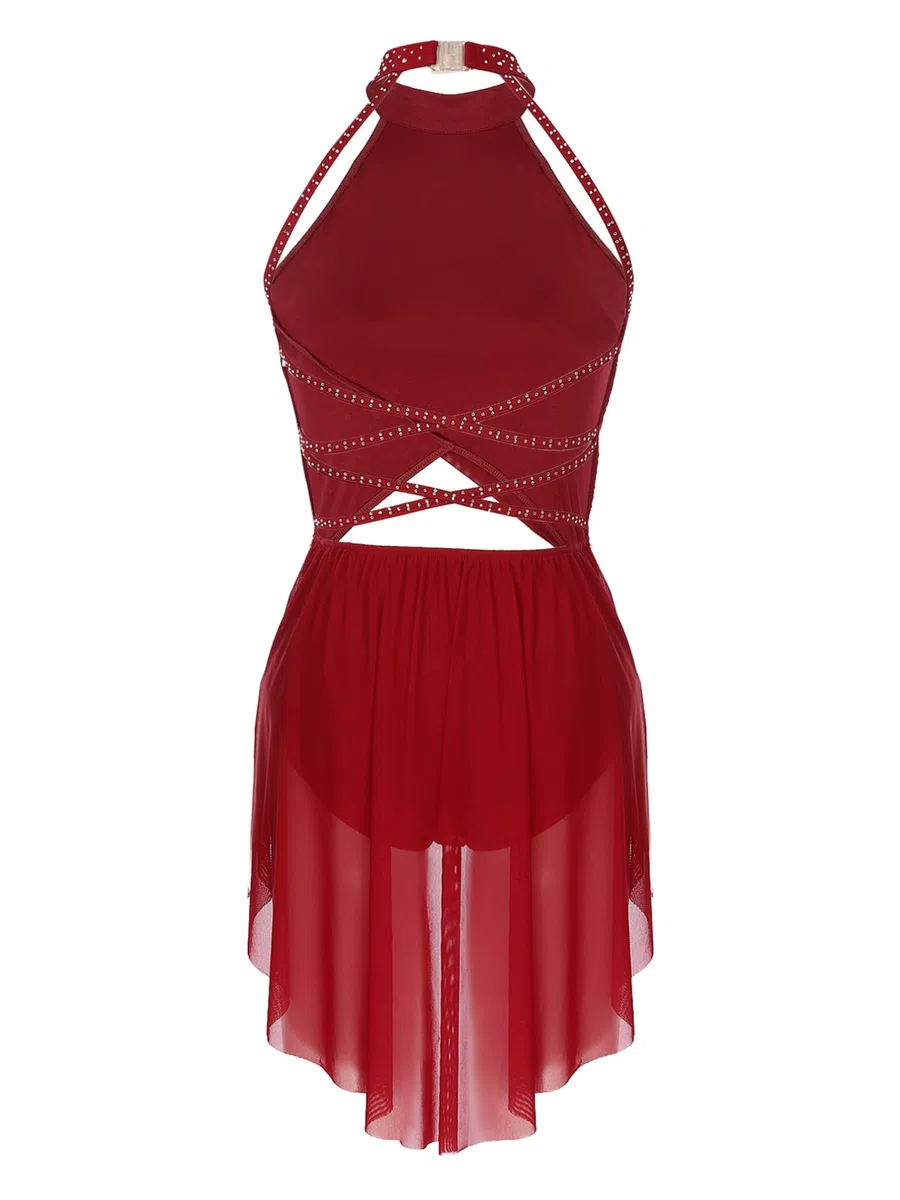 iiniim Donna Abito da Ballo Latino Americano Danza Vestito da Ballo Samba Rumba Jazz Salsa Tango ChaCha Abito da Spettacolo Dancewear