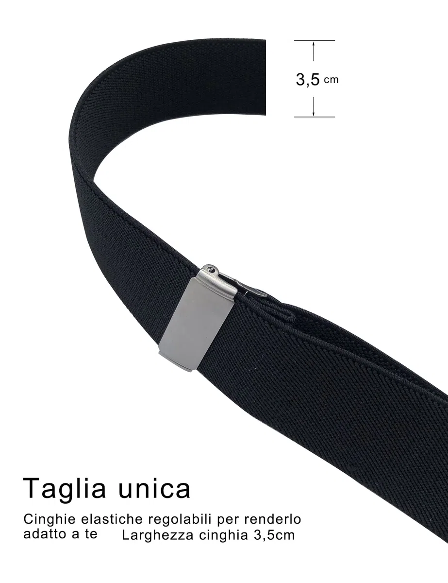 Bretelle da uomo extra forti 3,5 cm di larghezza con ganci girevoli e cinghie elastiche Y-back per jeans